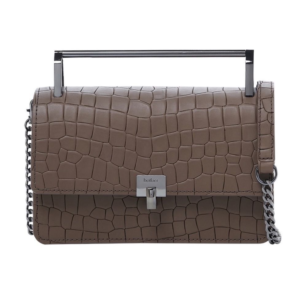 BOTKIER | Lennox | Brown Matte | Croc Embossed | Small | Crossbody Bag